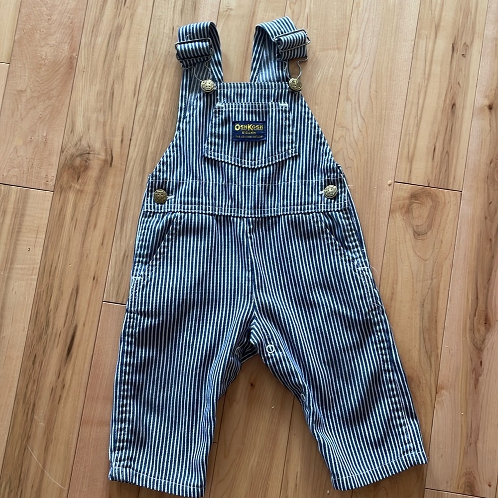 Pinstripe Denim Overalls
